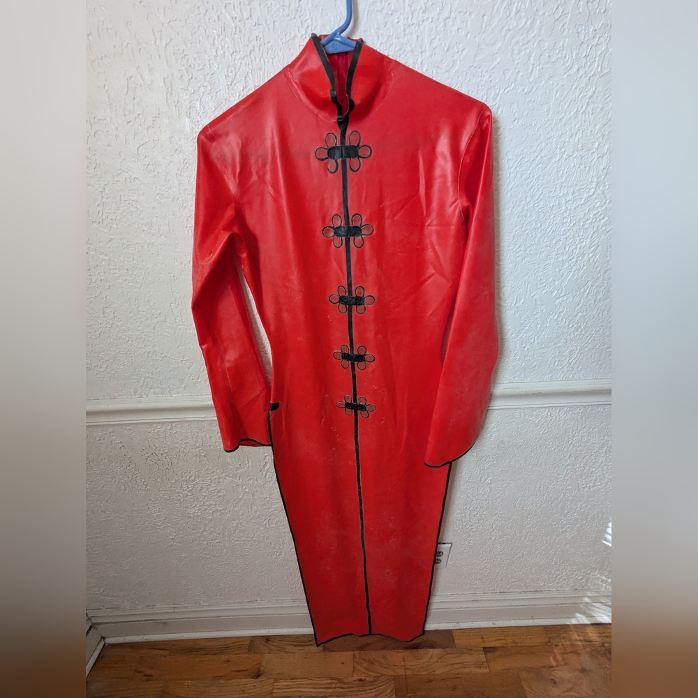 Red Latex Cheongsam Dress Size 6